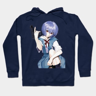 Rei Ayanami with a Gun Hoodie